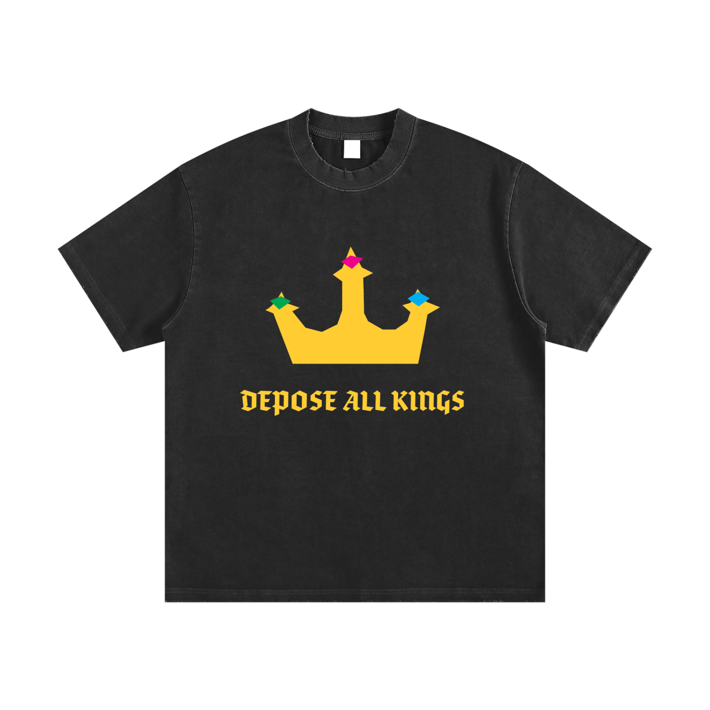 DEPOSE ALL KINGS - Heavyweight Vintage Washed Frayed T-Shirt