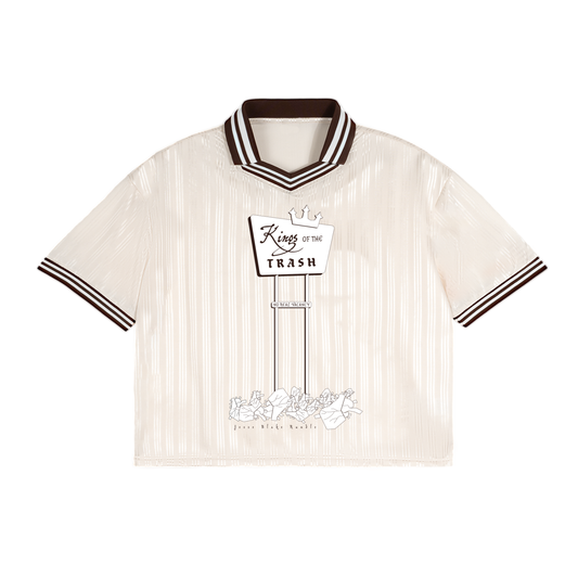 Contrast Stripes Polo Collar T-Shirt